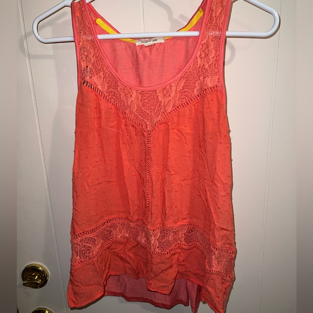 Pink flowy tank top